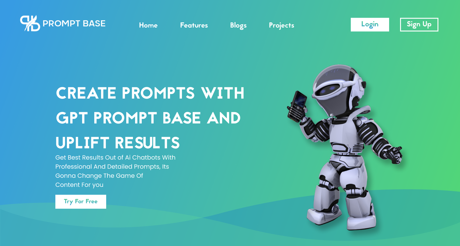 prompt base chat bot ui ux website interface design